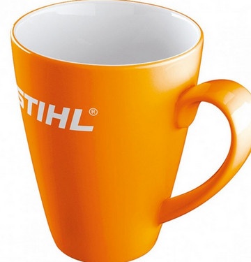 Чашка помаранчева з логотипом 34493 фото